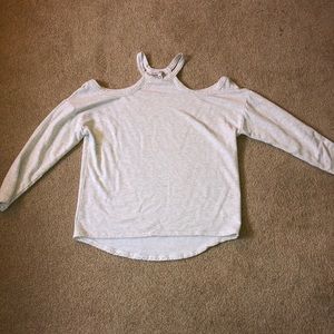 Express One Eleven Marled Cold Shoulder Sweatshirt